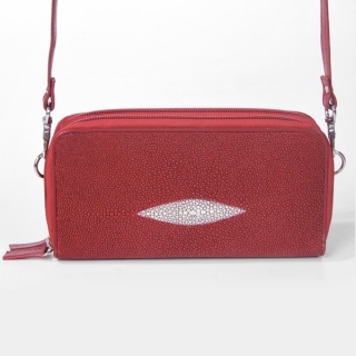 Peněženka/crossbody z rejnočí kůže ROT PE03/RED